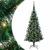 vidaXL Artificial Pre-lit Christmas Tree Green 120 cm PVC and Metal