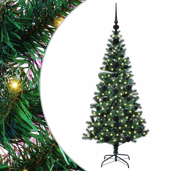vidaXL Artificial Pre-lit Christmas Tree Green 120 cm PVC and Metal
