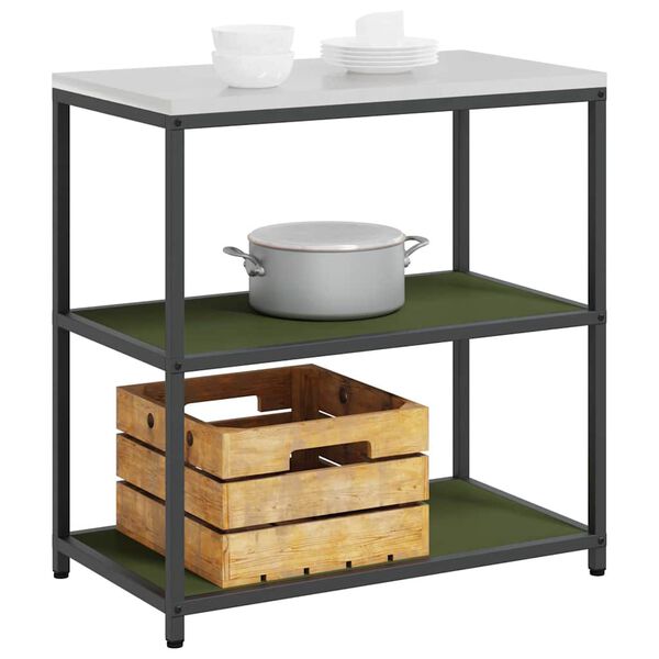 vidaXL Kitchen Storage with Shelf Olive Green 90 x 50 x 92 cm Steel