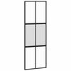 vidaXL Sliding Door with Hardware Set Black 76x205 cm Tempered Glass