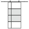 vidaXL Sliding Door with Hardware Set 102,5x205 cm Tempered Glass and Aluminium