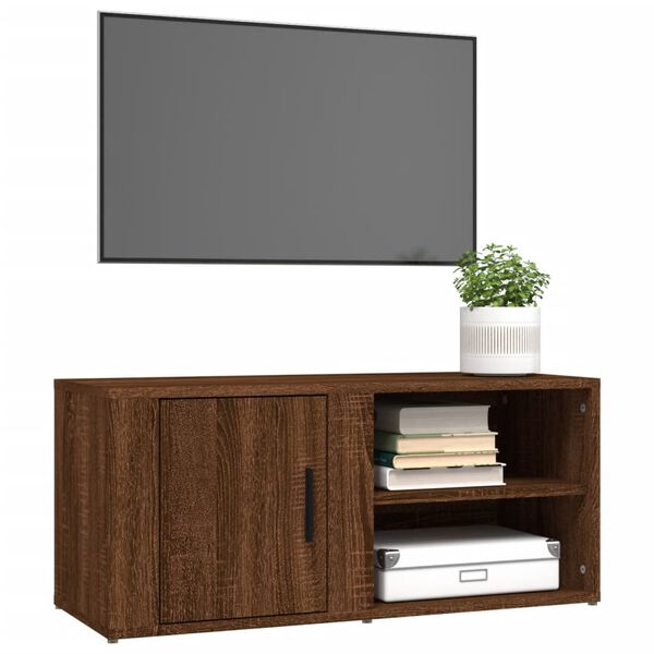 vidaXL TV Cabinet Brown Oak 80x31,5x36 cm Engineered Wood