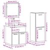 vidaXL Bathroom Furniture Set with Door 4 pcs Old Wood Engineered Wood