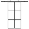 vidaXL Sliding Door with Hardware Set 102x205 cm ESG Glass&Aluminium