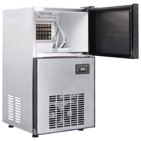 vidaXL Ice Cube Maker with Door Silver 43 x 40 x 71 cm Stainless Steel