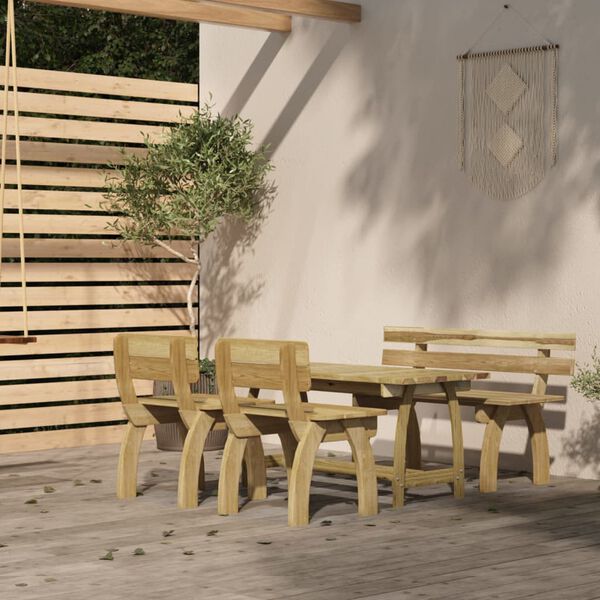 vidaXL 4 Piece Garden Dining Set Impregnated Pinewood