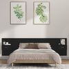 vidaXL Bed Headboard with Cabinets Black Engineered Wood
