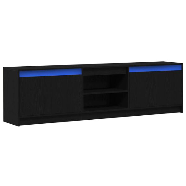 vidaXL TV Units 2 pcs Black 180 x 34 x 50 cm Engineered wood