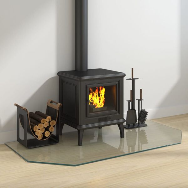 vidaXL Fireplace Glass Plate Hexagon 120x60 cm