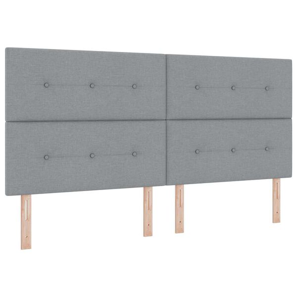 vidaXL Headboard with Headboard Light Grey 200 cm Faux Leather