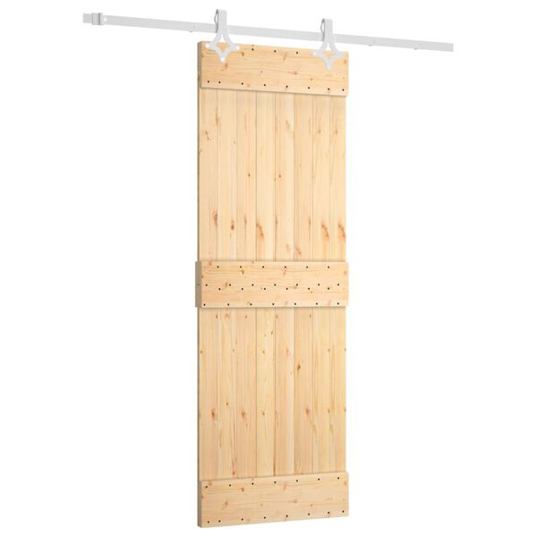vidaXL Sliding Door with Hardware Set 70x210 cm Solid Wood Pine