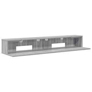 vidaXL Studio Desk Grey Sonoma 152 x 36 x 19.5 cm Engineered Wood