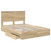 vidaXL Storage Bed with Drawer Sonoma Oak 135 x 190 cm Engineered Wood