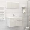 vidaXL Bathroom Furniture Set High Gloss White Engineered Wood