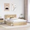 vidaXL Storage Bed with Drawer Sonoma Oak 140 x 200 cm Engineered Wood