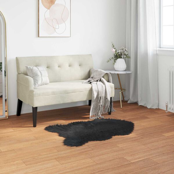 vidaXL Faux Sheepskin Rug Tafalla Black 80 x 120 cm Polyester