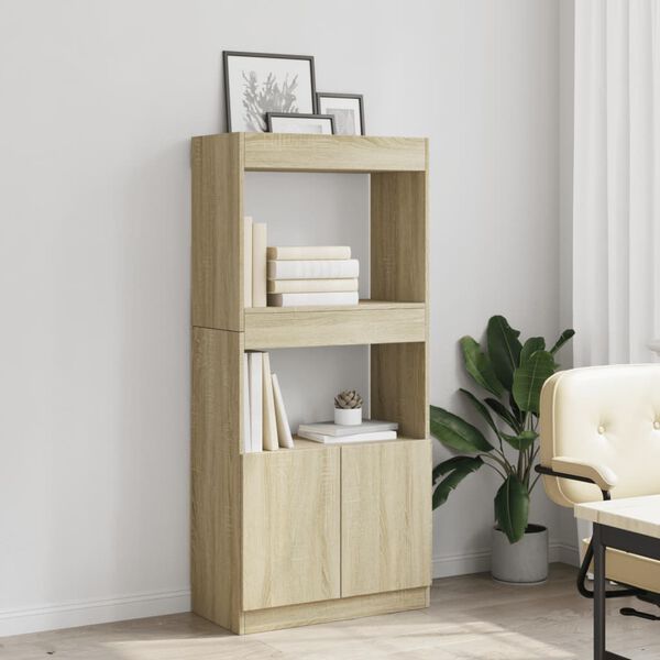 vidaXL Highboard Sonoma Oak 63x33x140 cm Engineered Wood