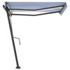 vidaXL Manual Retractable Awning with LED 300x250 cm Blue and White