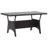 vidaXL Garden Table | Black | PE rattan, PS board, powder-coated steel | Medium