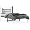 vidaXL Metal Bed Frame without Mattress with Headboard Black 90x200cm