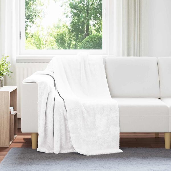 vidaXL Throw Blanket White 130 x 150 cm Fleece