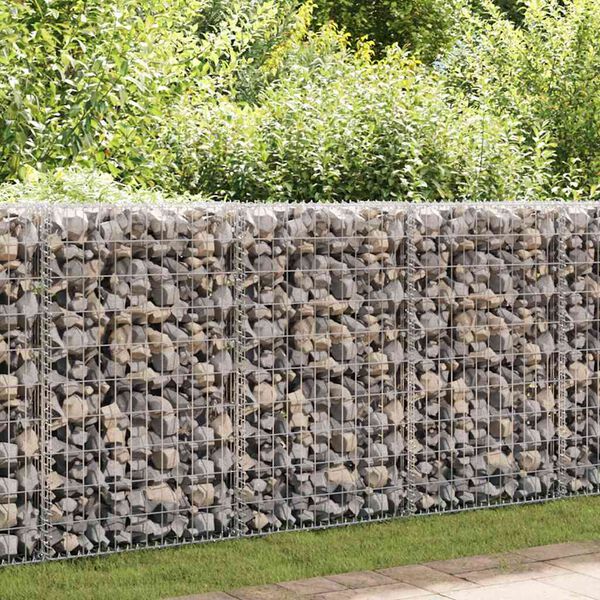 vidaXL Gabion Wall with Covers Galvanised Steel 60x30x100 cm