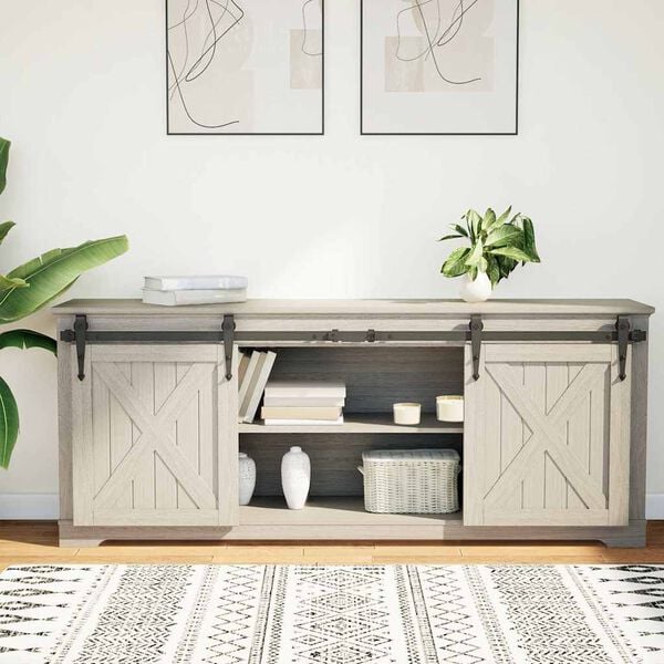 vidaXL Sliding Cabinet Door Kit 152 cm Carbon Steel