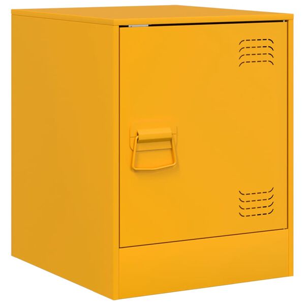 vidaXL Bedside Cabinet Mustard Yellow 34.5x39x44 cm Steel