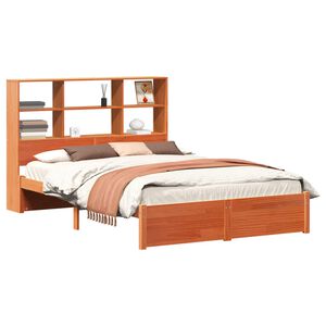 vidaXL Bed Frame with Storage Headboard 2 pcs Wax Brown 120 x 200 cm