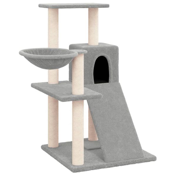 vidaXL Cat Tree with Sisal Scratching Posts Light Grey 82 cm