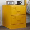 vidaXL Bedside Cabinet Yellow 34.5x39x44 cm Steel