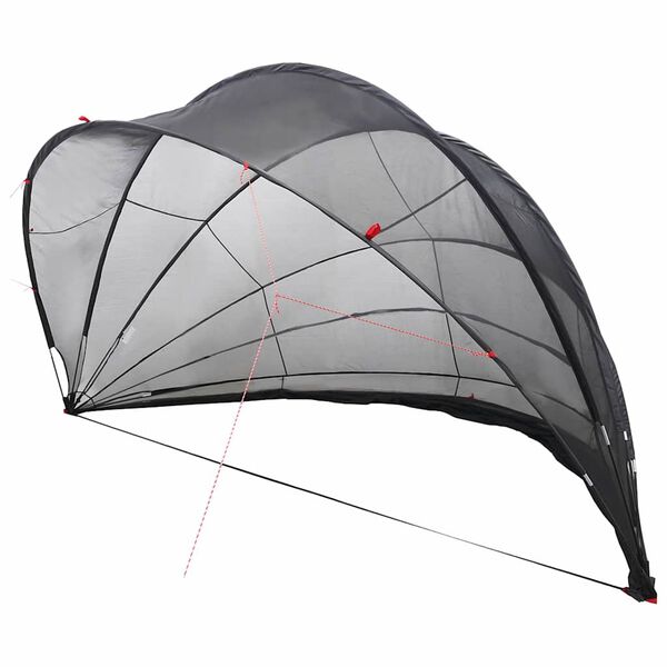 vidaXL Pool Dome Folding Manual Black 592 x 590 x 275 cm