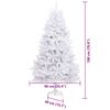 vidaXL Artificial Hinged Christmas Tree White 180 cm PVC and Steel