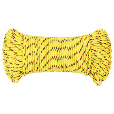 vidaXL Boat Rope Yellow 4 mm 250 m Polypropylene