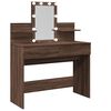 vidaXL Dressing Table with LED Brown Oak 100x40x130 cm