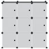 vidaXL Storage Cube Organiser with 9 Cubes and Doors Black PP