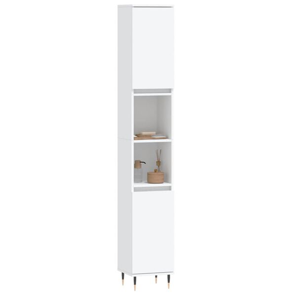 vidaXL Bathroom Cabinet White 30x30x190 cm Engineered Wood