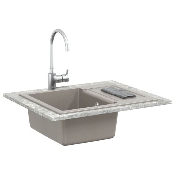 vidaXL Sink Grey 620 x 500 mm 80% Quartz and 20% Resin