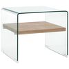 vidaXL Coffee Table Clear 50x50x45 cm Tempered Glass