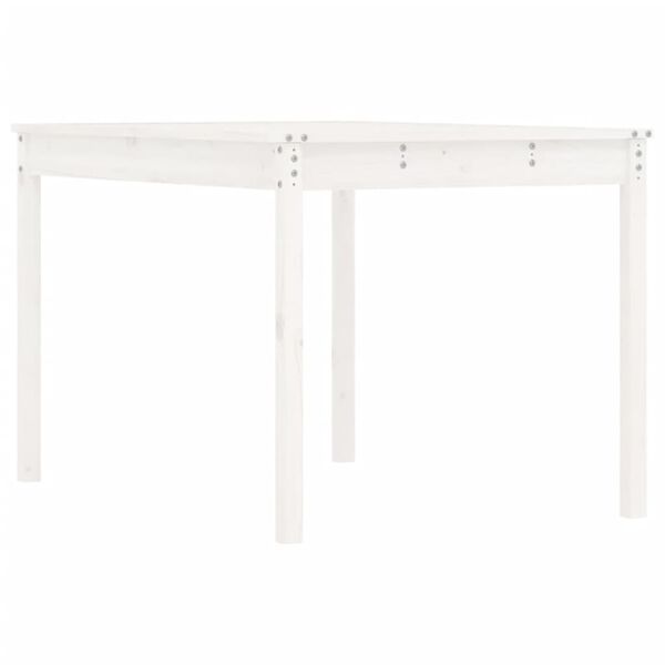 vidaXL Garden Table White 121x82.5x76 cm Solid Wood Pine