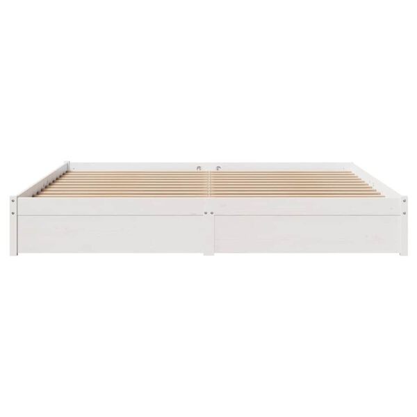 vidaXL Bed Frame without Mattress White 180x200 cm Super King Solid Wood Pine