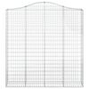 vidaXL Arched Gabion Baskets 2 pcs 200x30x200/220 cm Galvanised Iron