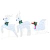 vidaXL LED Reindeers 5 pcs Silver Fabric