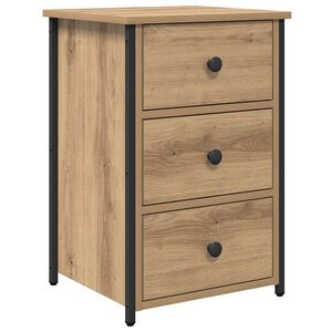 vidaXL Bedside Cabinet with Drawer Brown Solid Reclaim Wood
