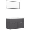 vidaXL Bathroom Furniture Set High Gloss Grey Engineered Wood