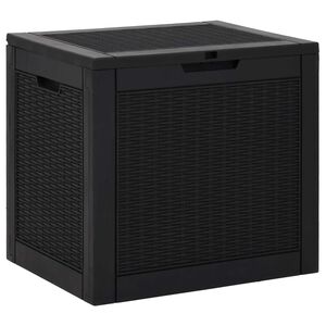 vidaXL Garden Storage Box Black 55,5x43x53 cm Polypropylene