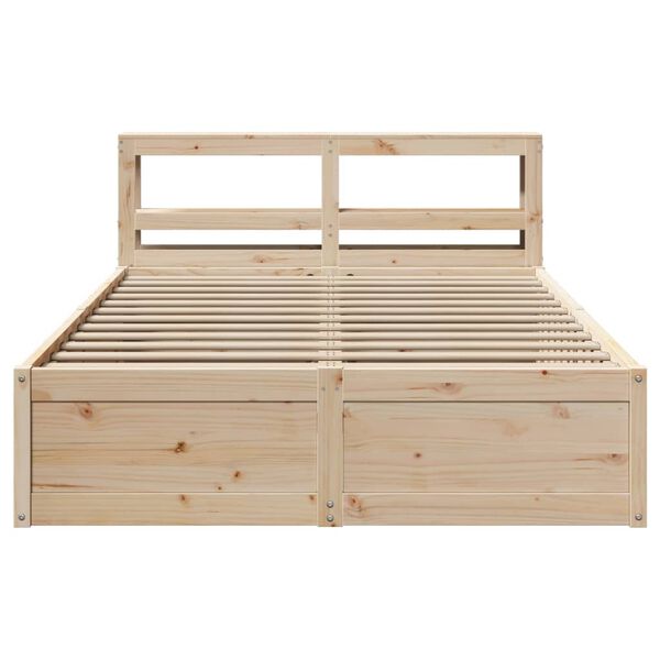 vidaXL Bed Frame with Headboard 120x200 cm Solid Wood Pine