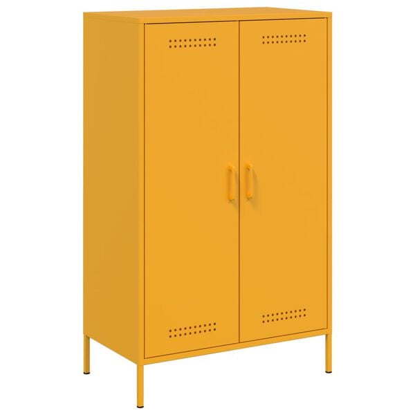 vidaXL Highboard Mustard Yellow 68x39x113 cm Steel