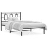vidaXL Metal Bed Frame without Mattress with Headboard Black 107x203cm