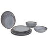 Bo-Camp 12 Piece Tableware Halo Melamine Grey and Terra
